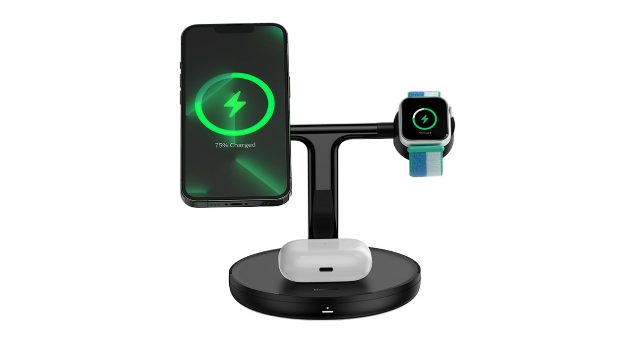 Baseus Swan 3 in 1 20W Wireless Şarj Özellikli Stant 