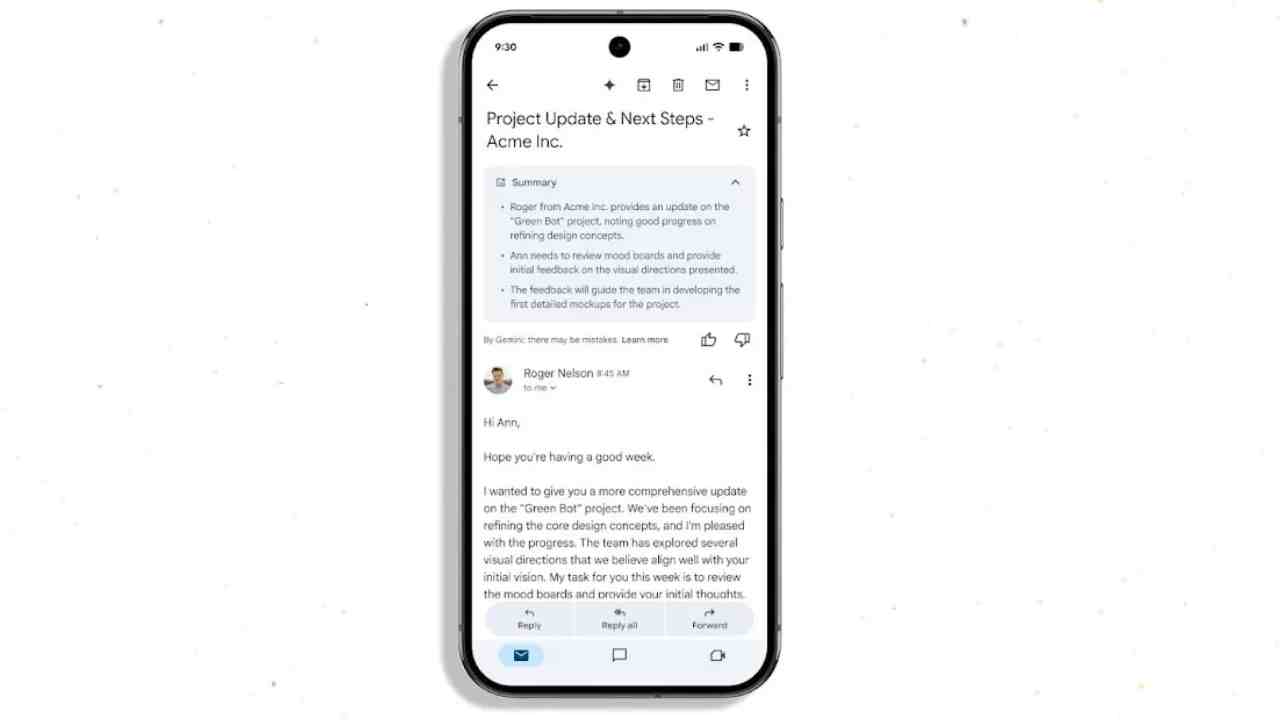 gemini e-posta yapay zeka özeti