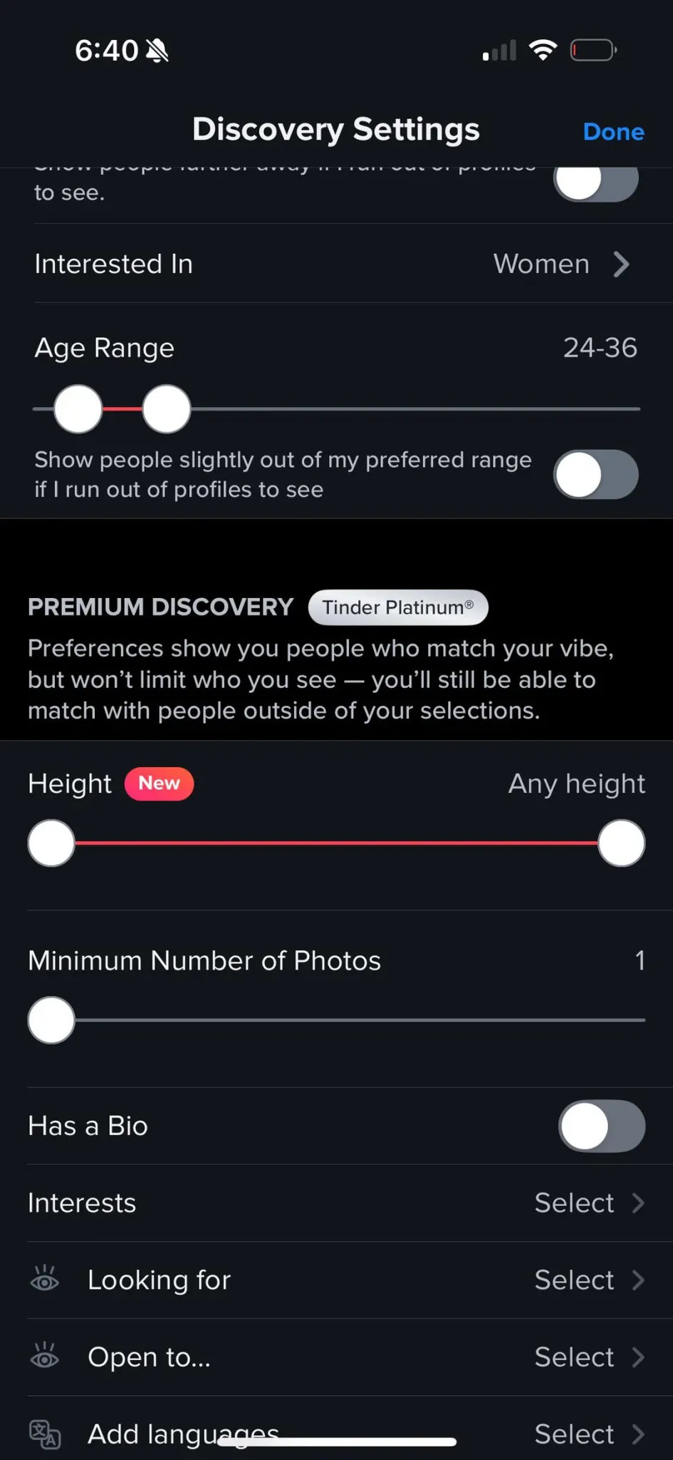 Tinder boy filtresi yeni özellik
