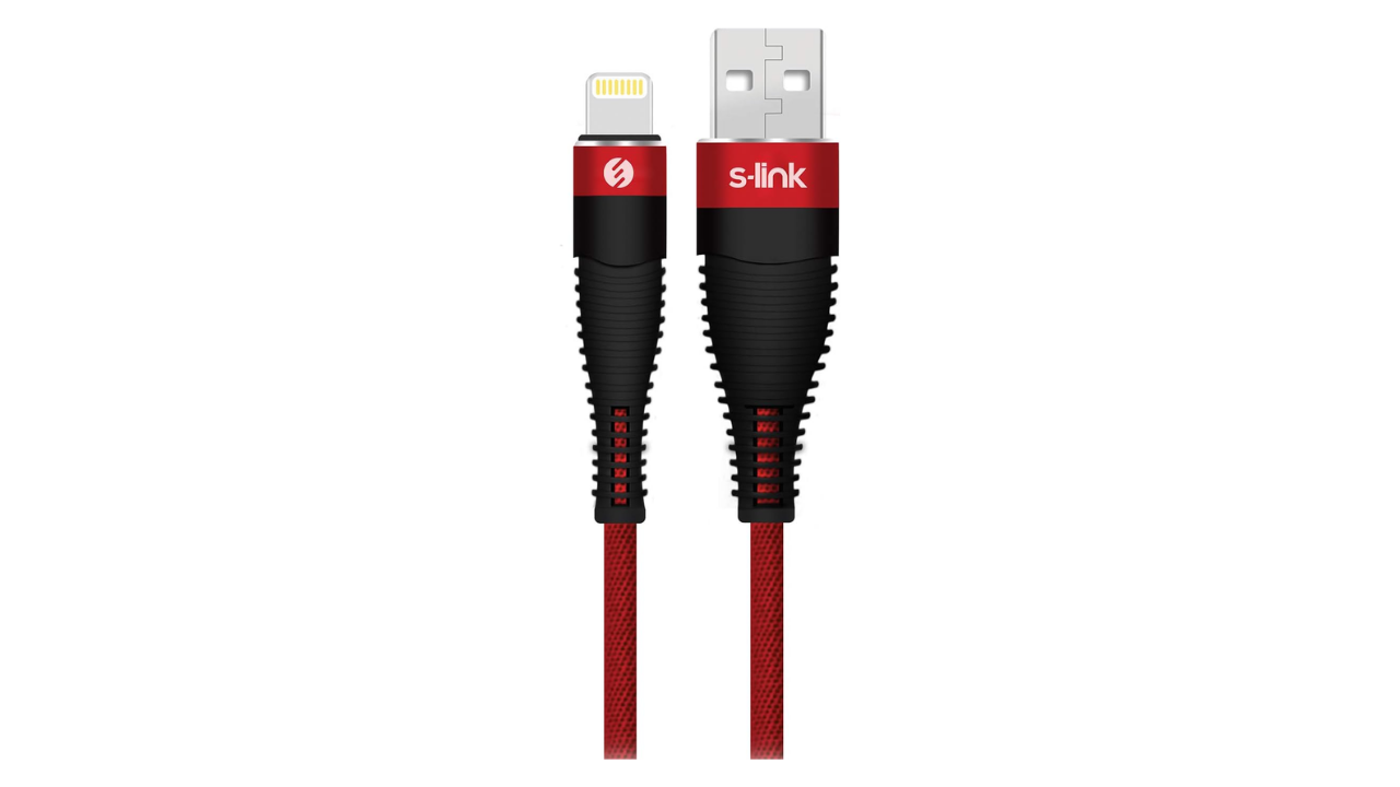 S-link Swapp SW-C685 1.2M 3A Lightning Kırmızı Şarj Kablosu