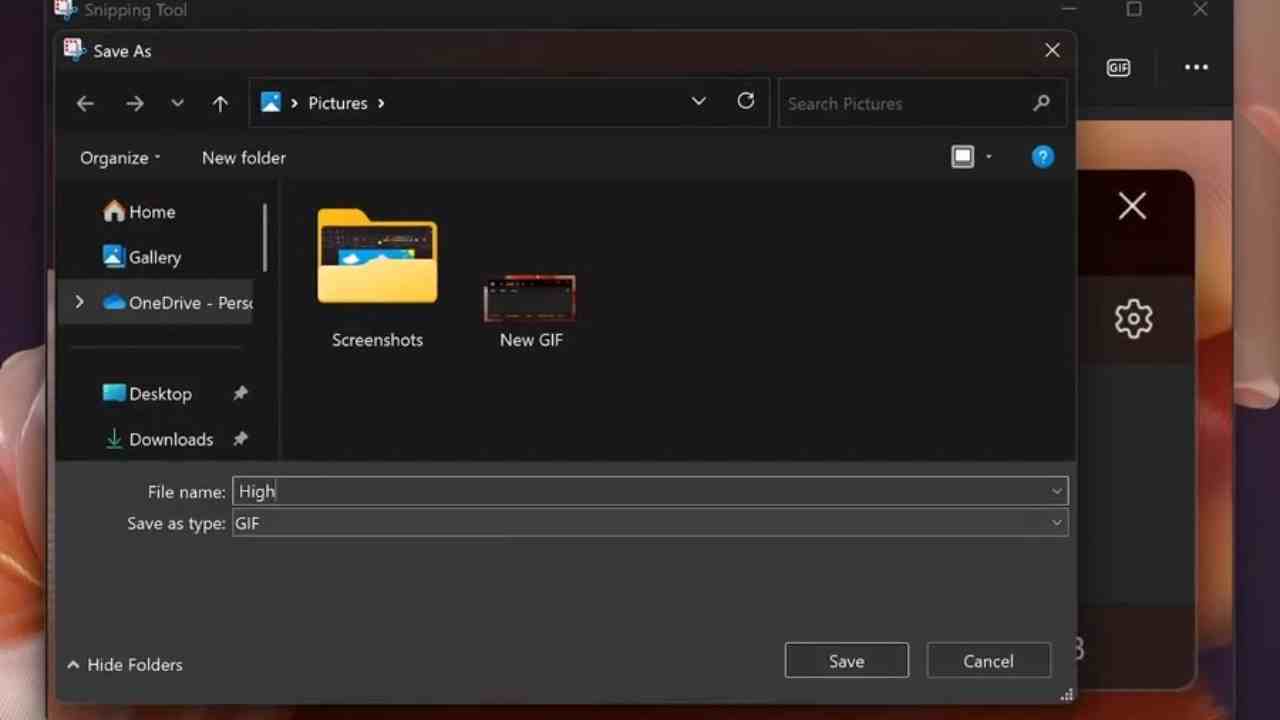 windows 11 ekran alıntısı aracı gif özelliği