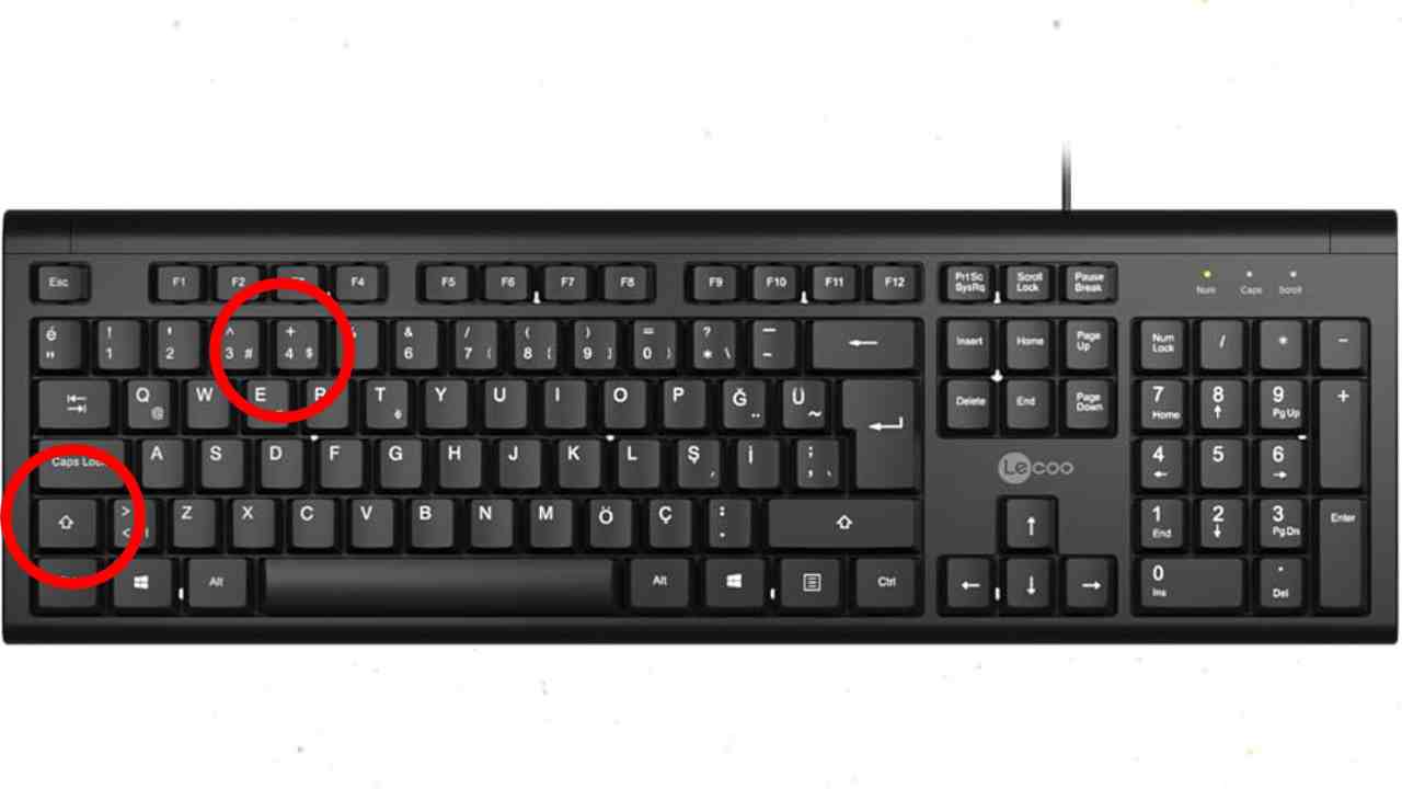 windows kalvyede dolar işareti nasıl