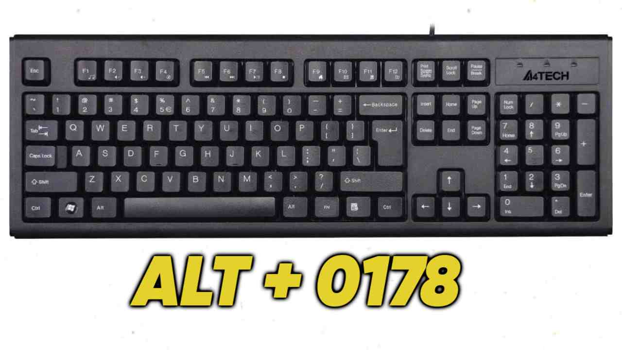 klavyede metrekare işareti