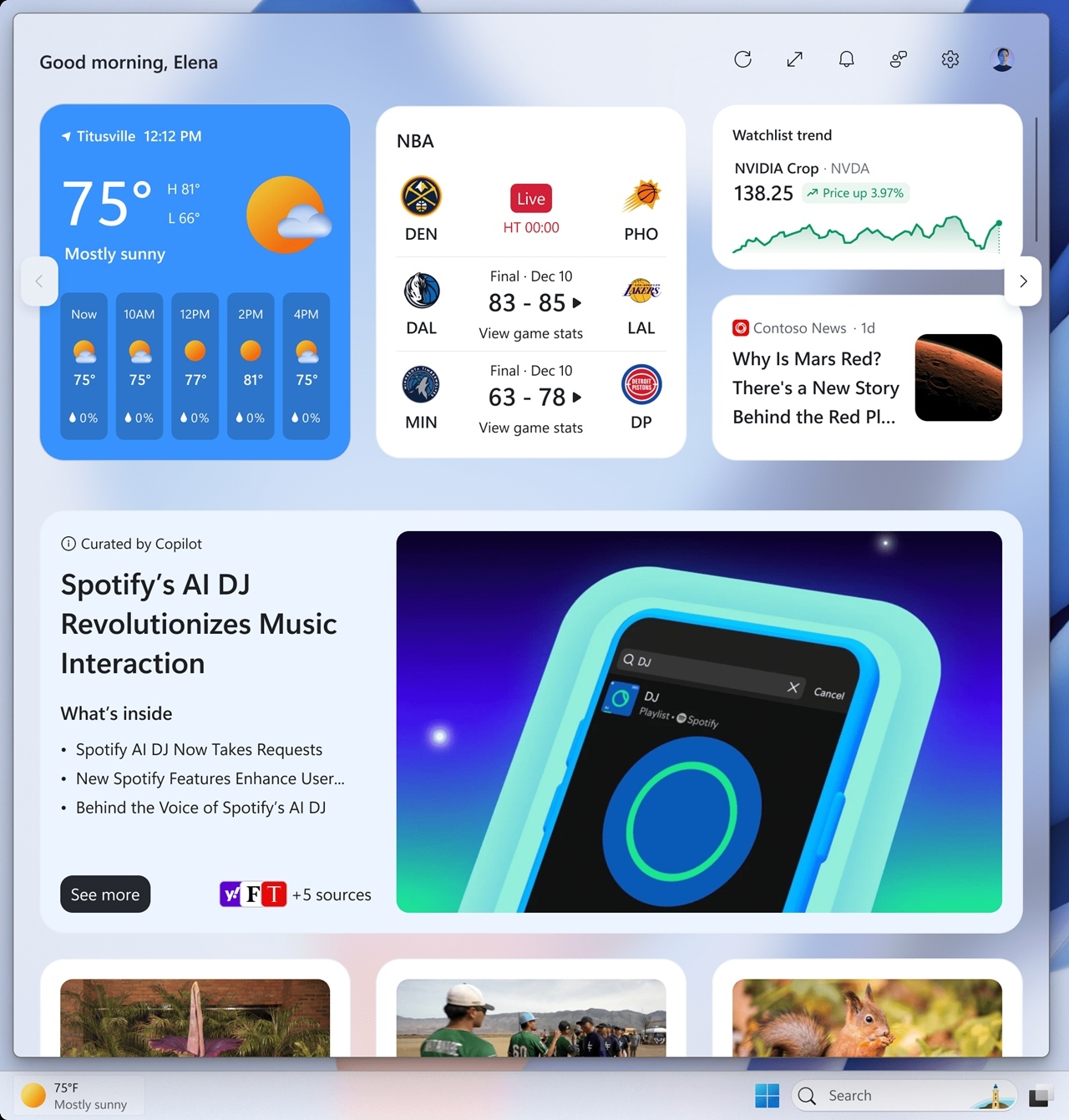 windows 11 yeni widget tasarımı