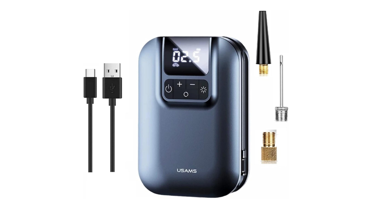 Usams US-ZB215 Şarjlı Taşınabilir Hava Pompası