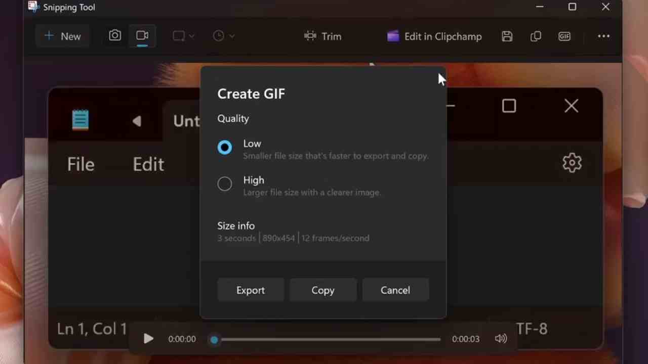windows 11 ekran alıntısı aracı gif