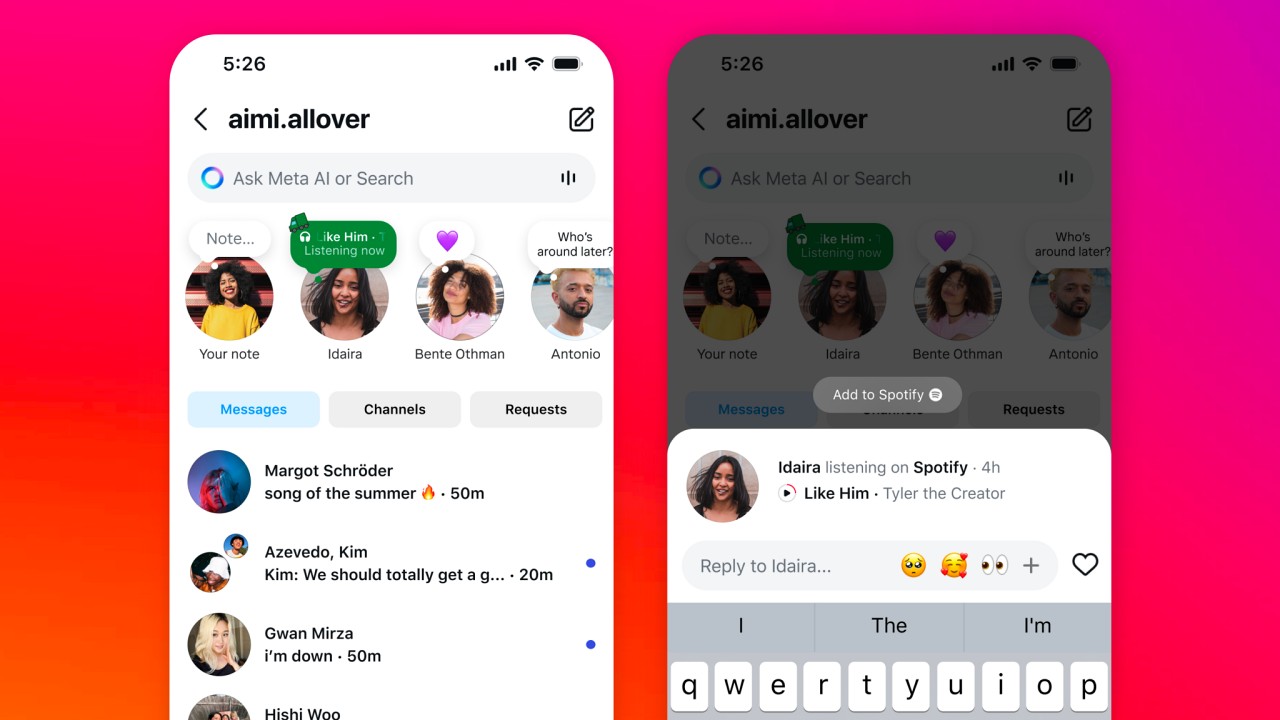 Instagram Notes spotify