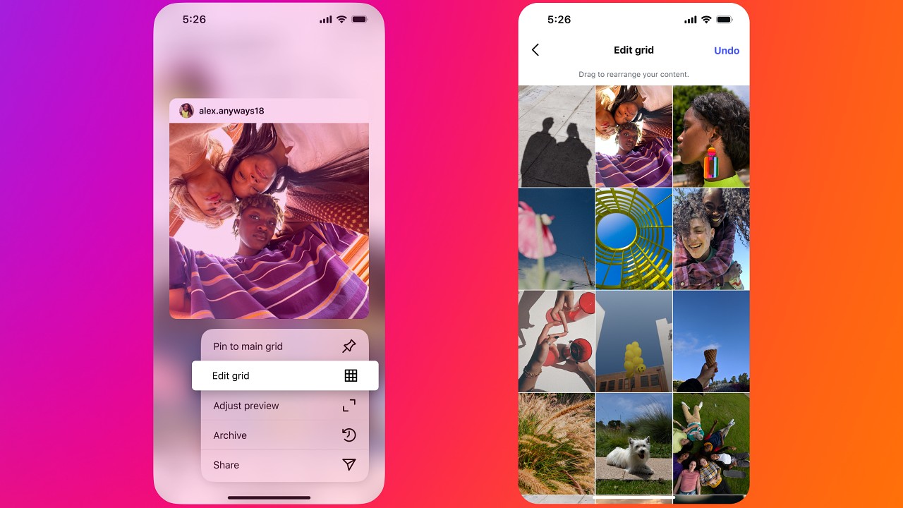 Instagram grid düzenleme