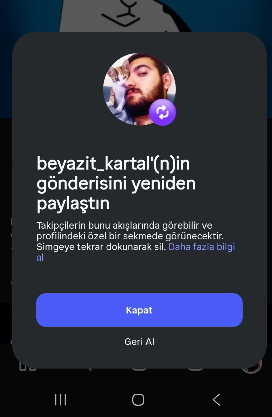 Instagram yeniden paylaşma nerede
