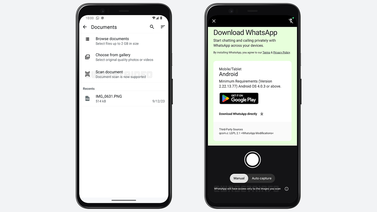 WhatsApp'ın Android sürümüne belge tarama geliyor