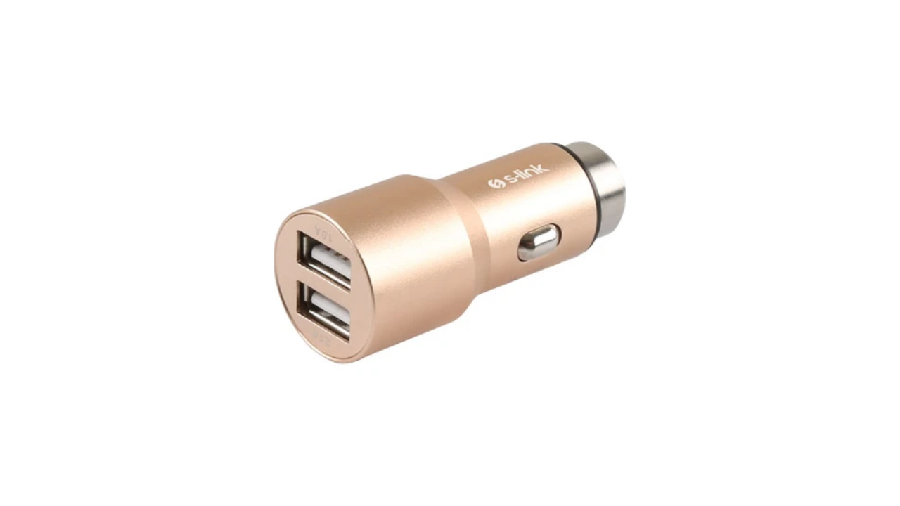 S-link SW-C7 5V 3.1A &Ccedil;ift Usb Gold Ara&ccedil; Şarj Cihazı