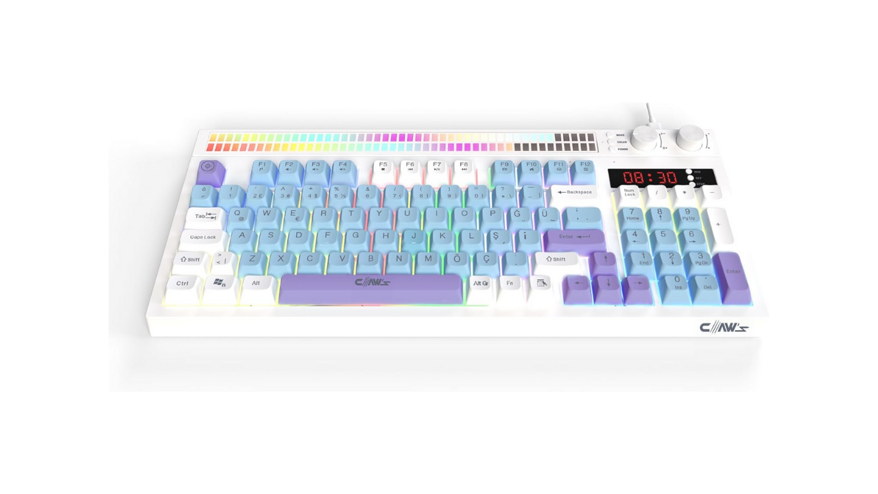 Claw's Spectrum K1 Fonksiyonel Çift LCD Ekran & Çift RGB Membran Gaming Klavye 