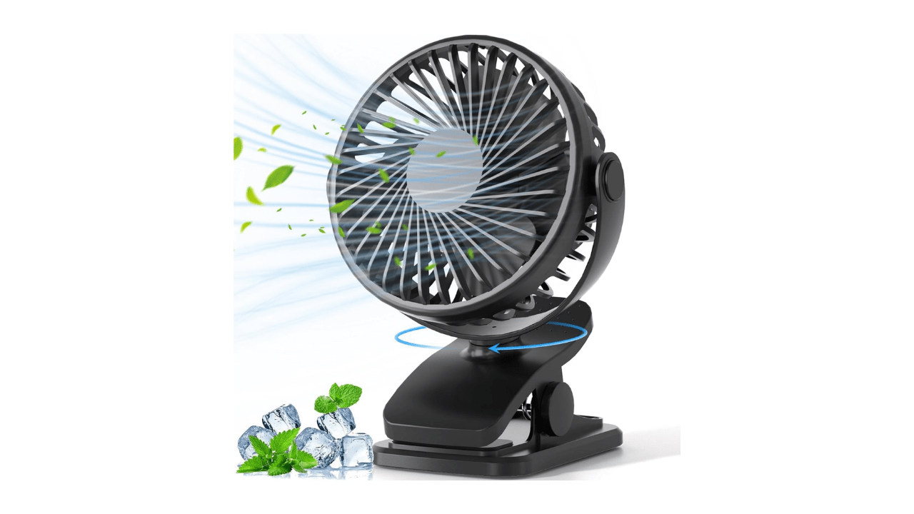 Robeve Masaüstü Şarjlı Klipsli 360 Derece Dönebilen Portatif Vantilatör