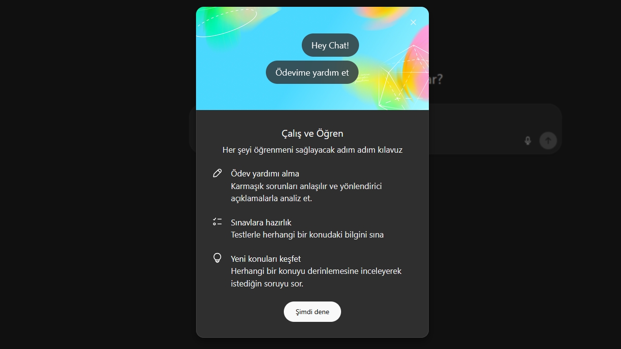 ChatGPT Çalış ve Öğren