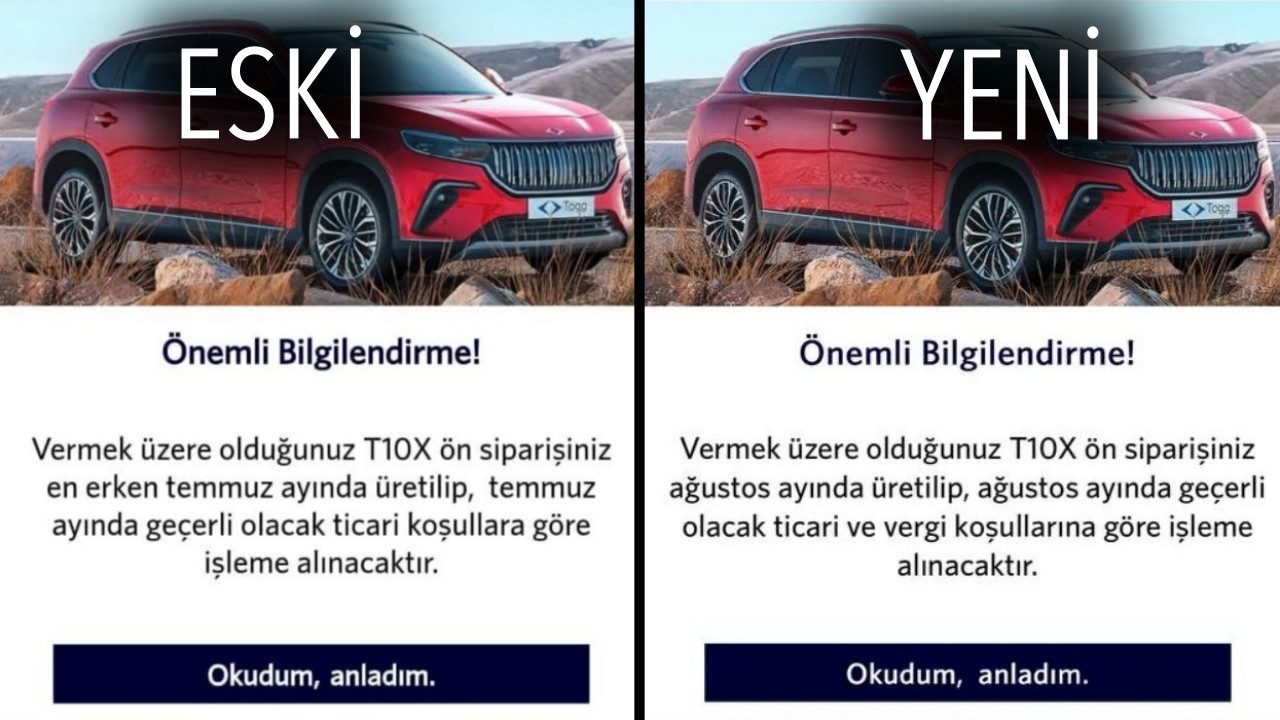 togg uyarı