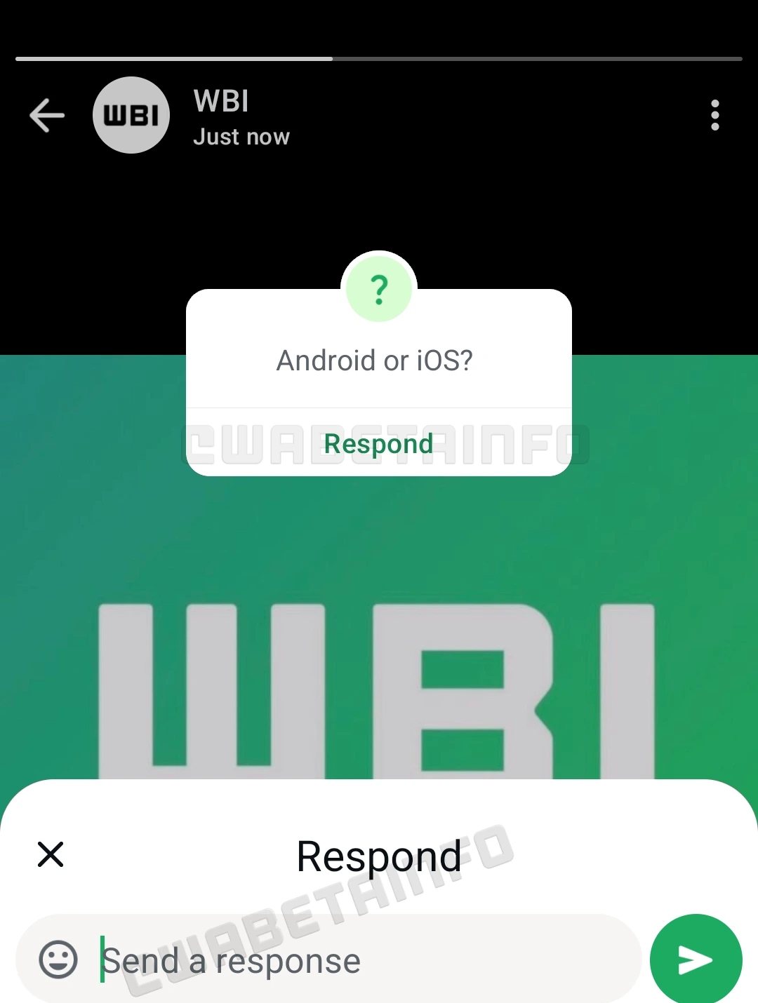 WhatsApp soru kutucuğu
