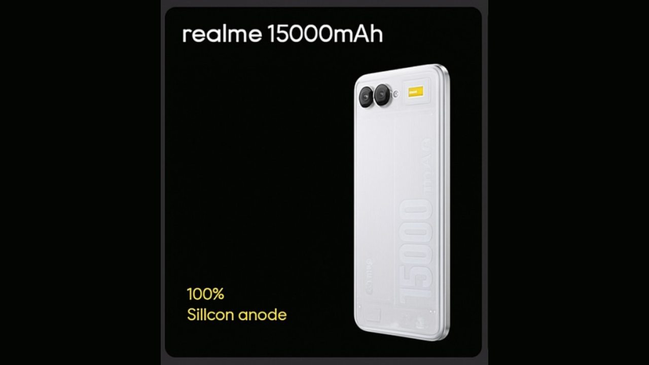 realme 15000 mah batarya sahip telefon