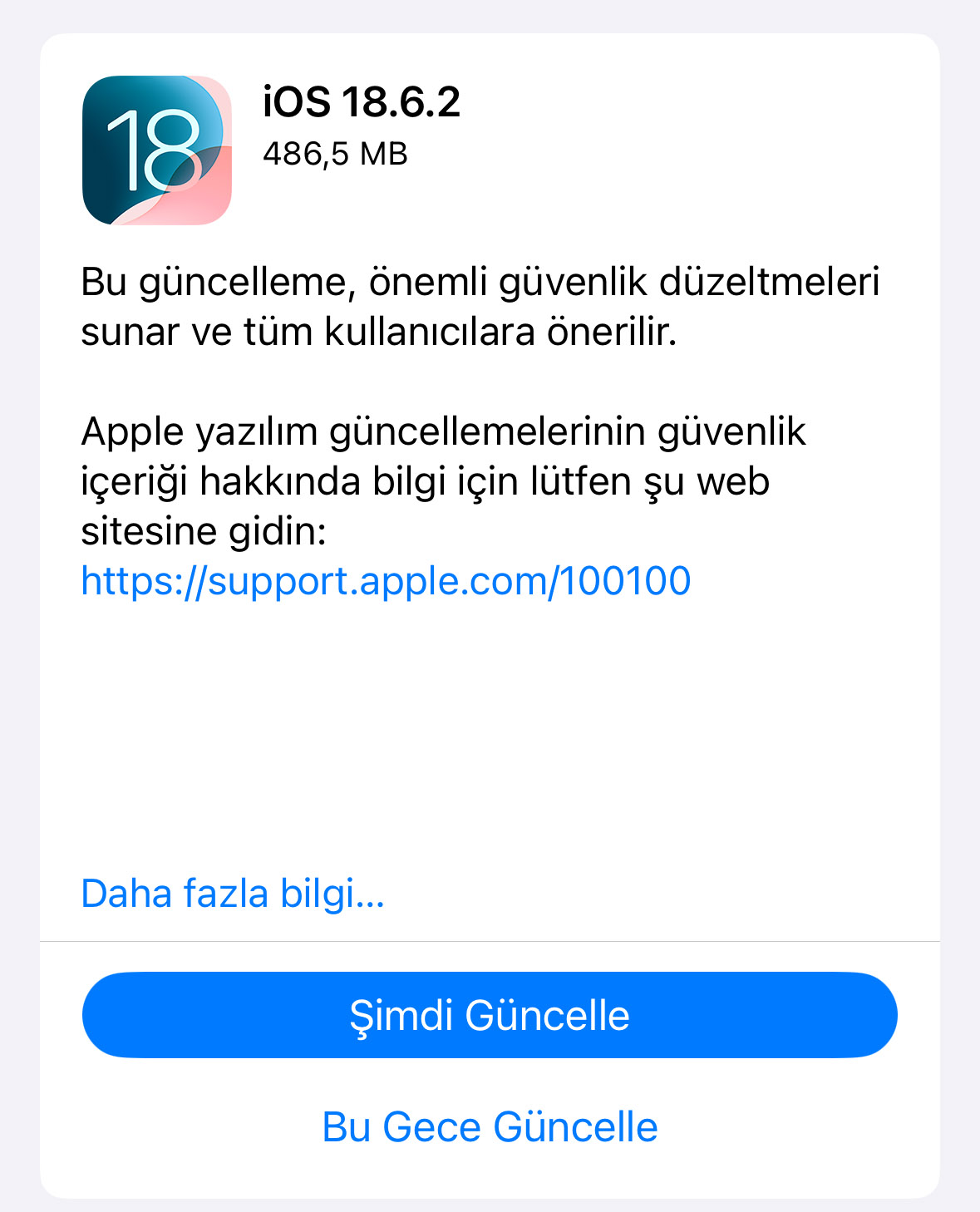 iOS 26 güncelleme