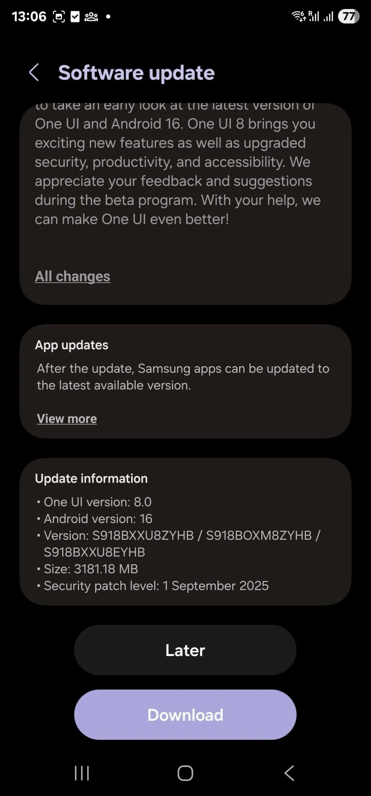 one uı 8 beta güncellemesi