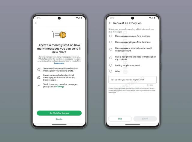 WhatsApp’ın Mesaj Limiti Özelliğinden İlk Ekran Görüntüleri Paylaşıldı