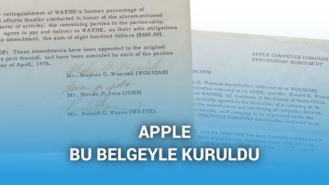 Apple’ın Kuruluş Belgeleri Tarihi Müzayede ile Satışa Çıkıyor: Steve Jobs ve Steve Wozniak’ın İmzaları