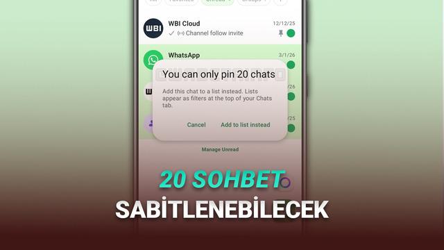 WhatsApp’ta 20 Sohbet Sabitleme Dönemi: Premium Özellikler ve Detaylı Rehber