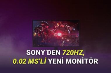 Sony INZONE M10S II: 720Hz Yenileme Hızıyla Oyun Monitörlerinde Yeni Çağ