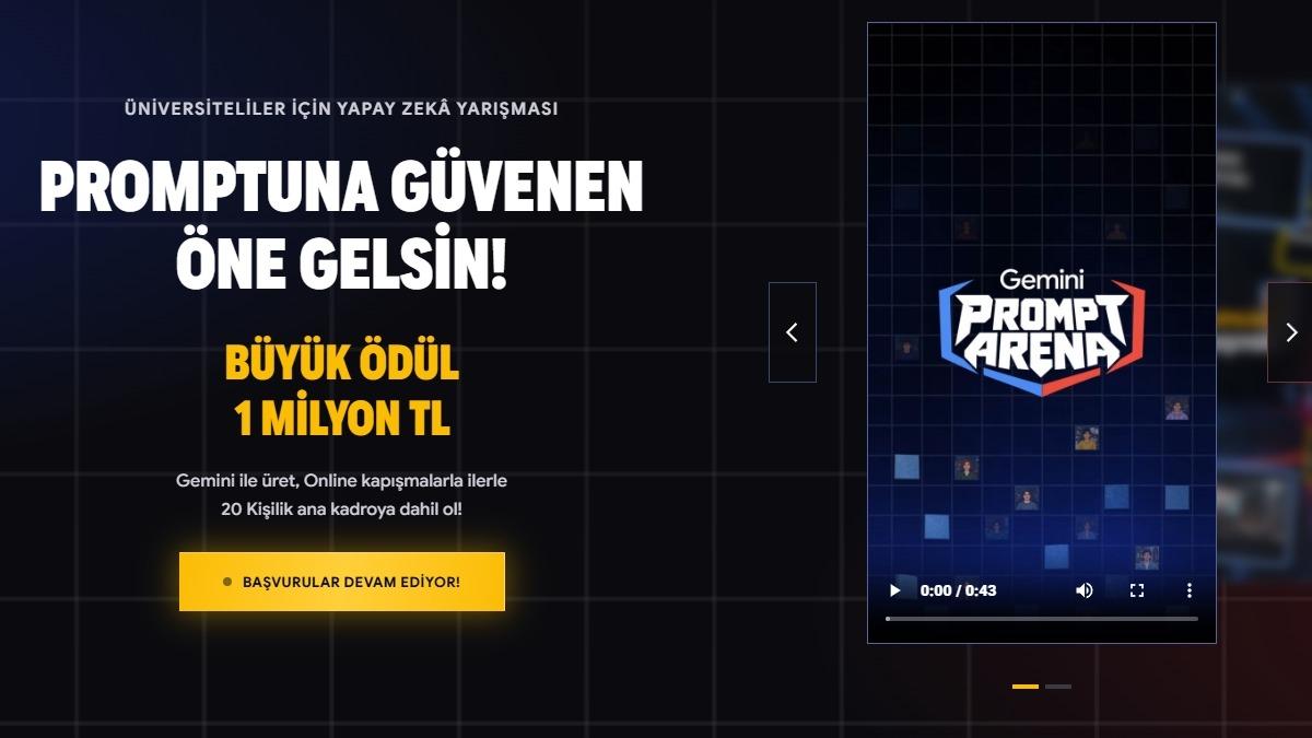Google’dan Üniversitelilere 1 Milyon TL Büyük Ödüllü Yapay Zekâ Yarışması: "Gemini Prompt Arena" Başlıyor!
